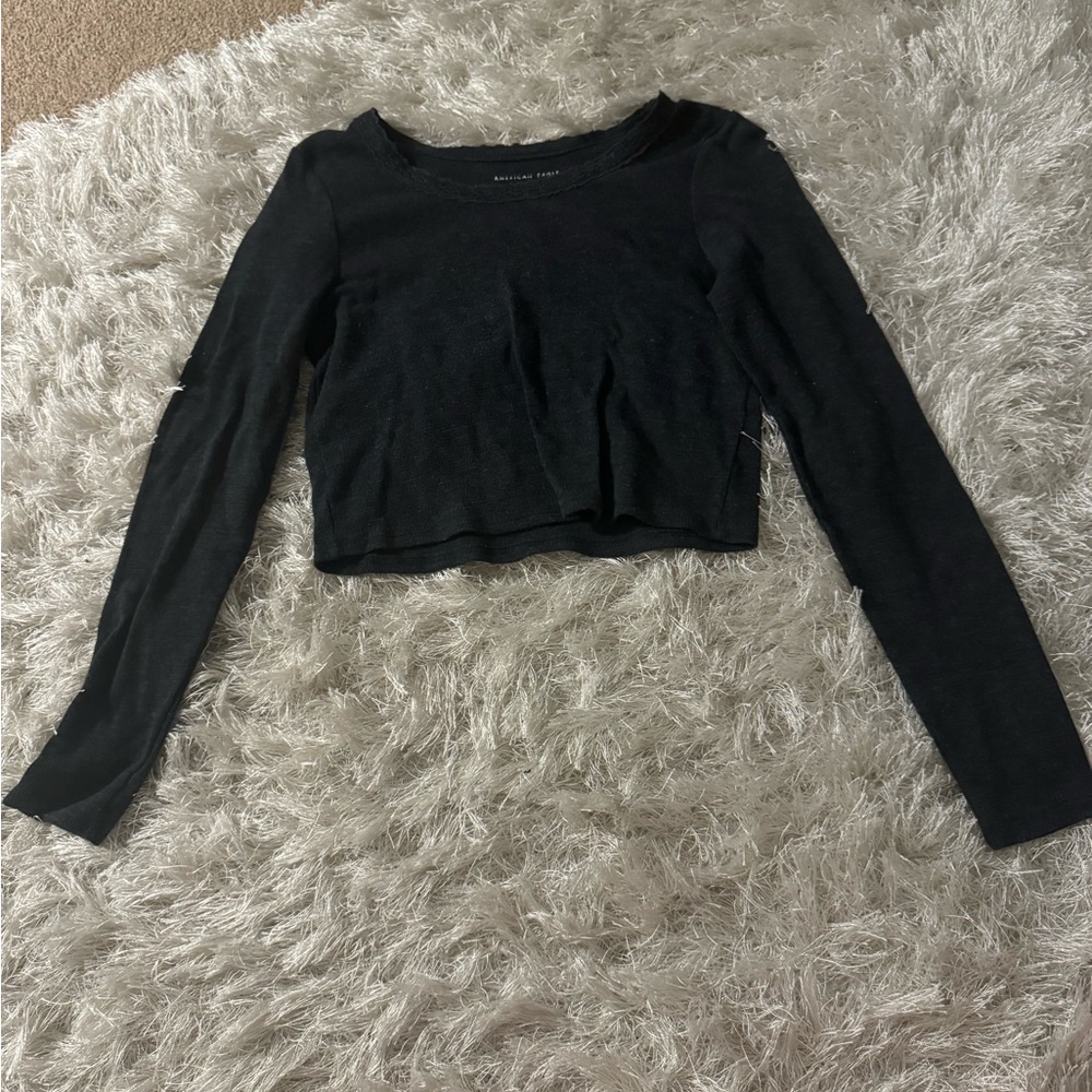 Dark gray cropped long sleeve